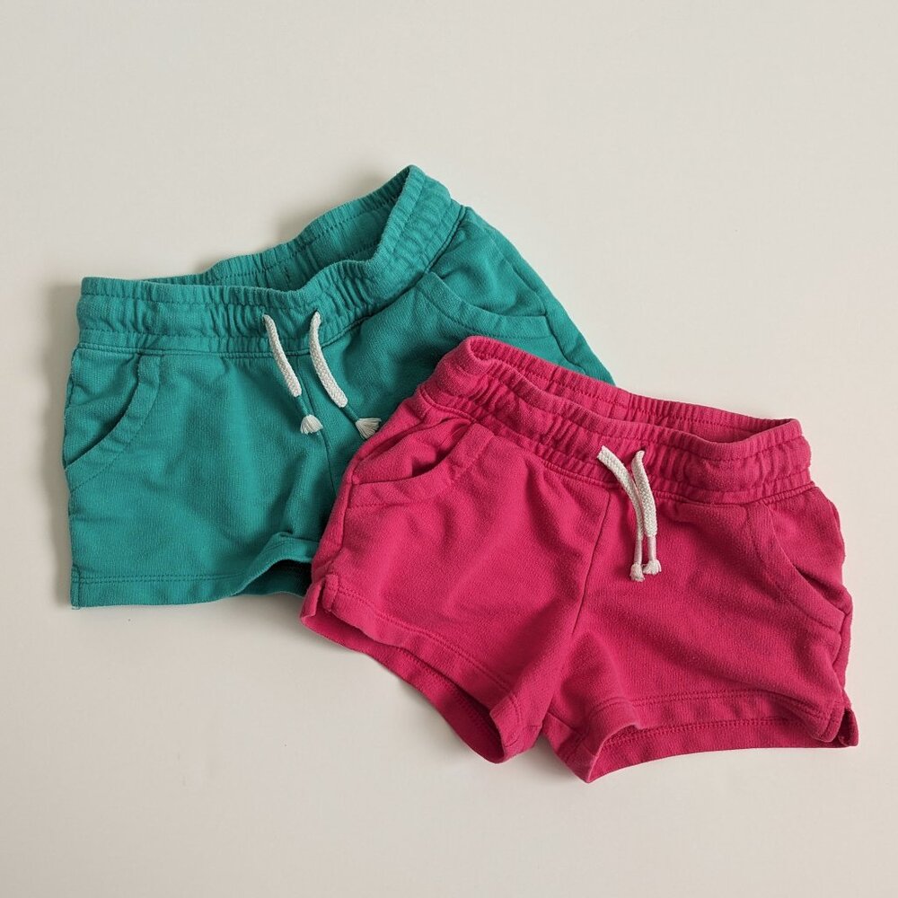 2 pairs of Cat & Jack girls drawstring shorts, GUC 5T